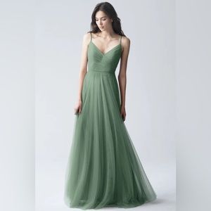 Jenny Yoo Brielle Bridesmaid Dress / Eucalyptus / 14 / 1756NB